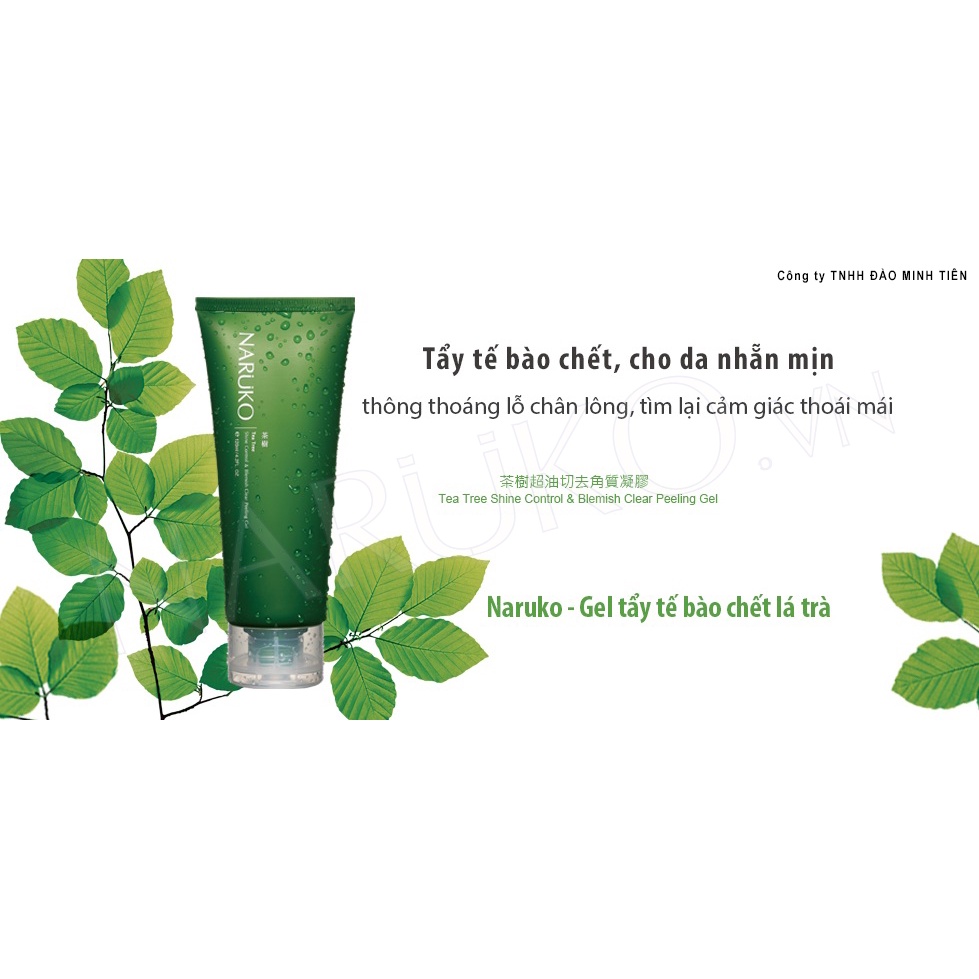 [ BẢN ĐÀI ] NARUKO – Trà Tràm – Gel Tẩy Tế Bào Chết 120 gr – Tea Tree Shine Control and Blemish Clear Peeling Gel 120 gr