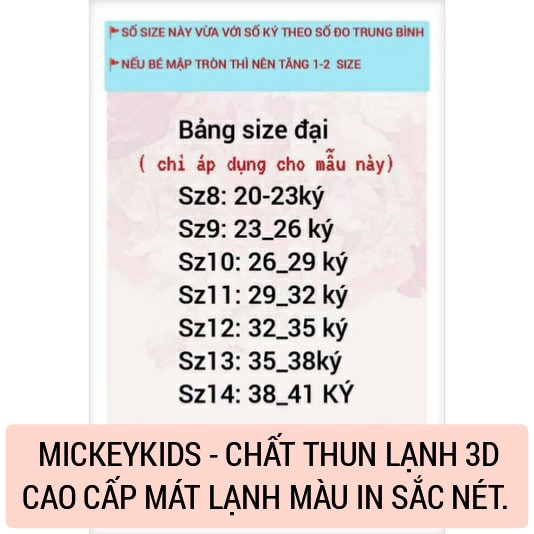 VBBD2 (20kg - 40kg)BỘ TAY DÀI QUẦN DÀI BÉ TRAI SIZE ĐẠI.CHẤT THUN LẠNH 3D. HÌNH IN 2 MẶT