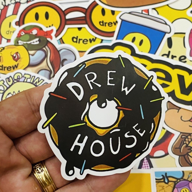 💖Set 50 cái💖 Sticker cute DREW HOUSE chất liệu pvc nhám cao cấp chống thấm dán vali, laptop, mũ bảo hiểm, điện thoại,...