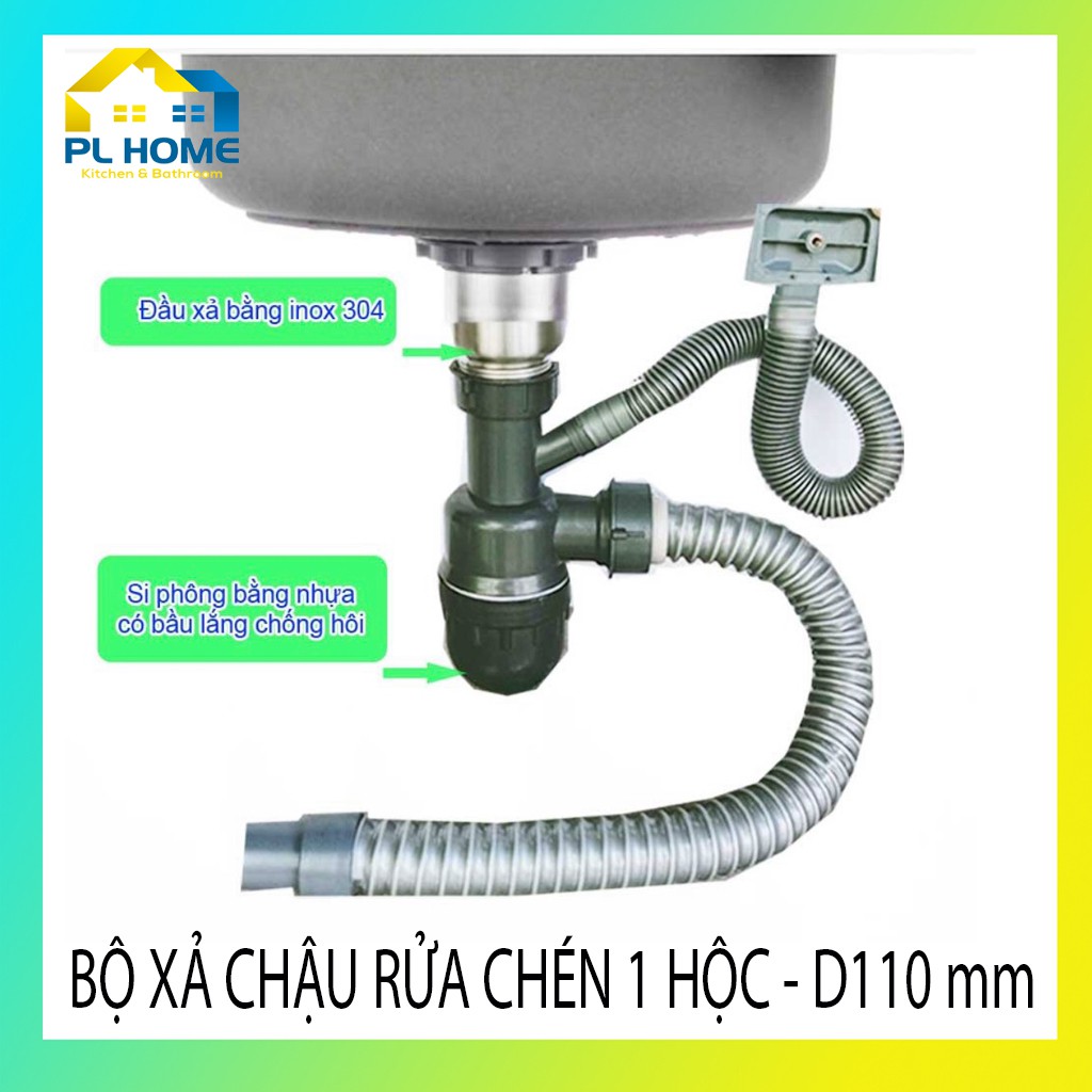 Bộ xả bồn rửa chén đơn, xi phông xả chậu rửa chén đơn