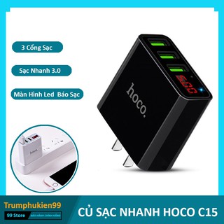 CỦ SẠC NHANH HOCO C15 CÓ ICD - CỐC SẠC 5V/3A