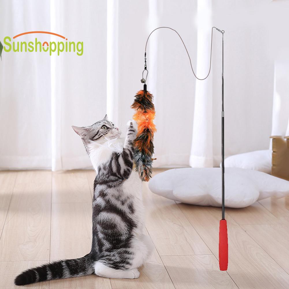 💒9pcs/set Pet Cat Three-Section Telescopic Cat Stick💒