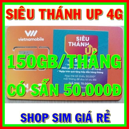 Sim 4G Vietnamobile Data 180Gb (6Gb/Ngày - Thánh Úp & Trọn Đời) - Gọi Miễn Phí - Sim Không Giới Hạn Data - Giá Siêu Rẻ