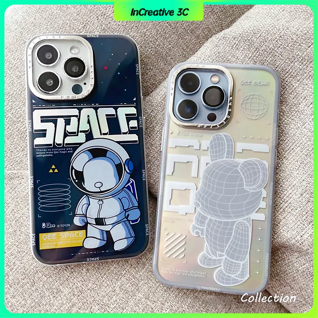 Ốp Điện Thoại Mềm Chống Rơi Chống Sốc Màu Phản Quang In Hình Gấu Hoạt Hình Cho iphone14 pro max 13 pro PLUS