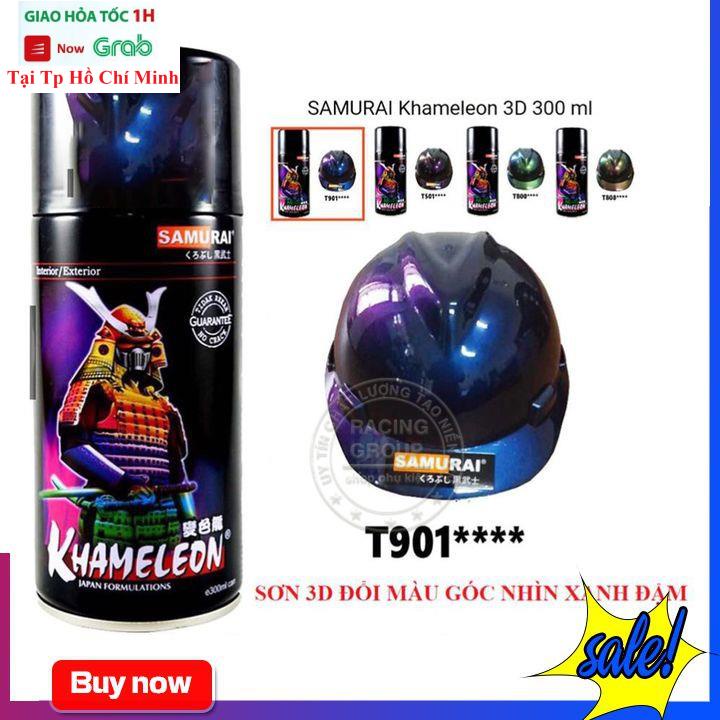 Sơn Xịt Samurai Paint K6 - T901 Màu 3D Xanh Ánh Tím Đổi Màu Theo Góc Nhìn