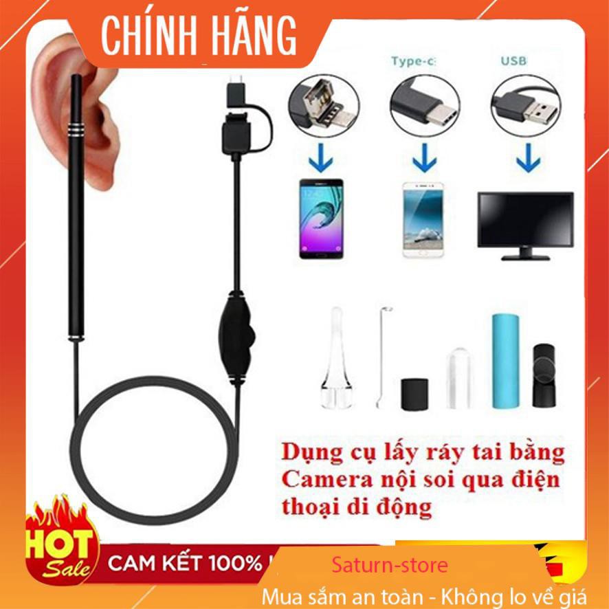 ( Giá rẻ hủy diệt) -  Camera Nội Soi Tai Siêu Nét Đi Kèm Bộ Đầu Lấy Ráy - Thiết kế Thông Minh, Nhỏ Gọn, Chống nước (phần