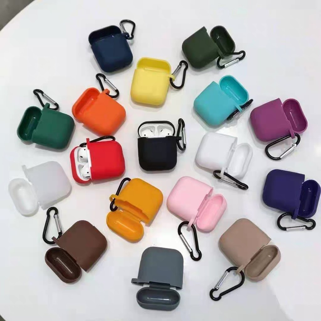 ⚡️20 Màu⚡️ Vỏ bọc bảo vệ tai nghe Airpod 1,2 i12 i12 Tws chống va đập - Tặng kèm móc