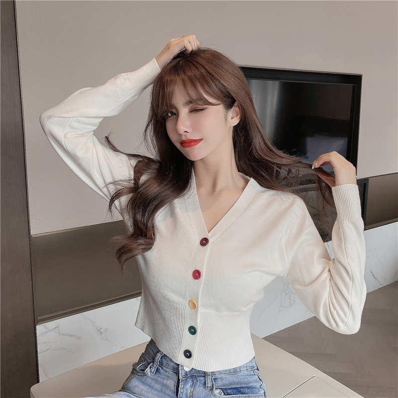 Áo khoác cardigan dệt kim IHKKE mỏng mặc ngoài chống lão hóa cao cấp