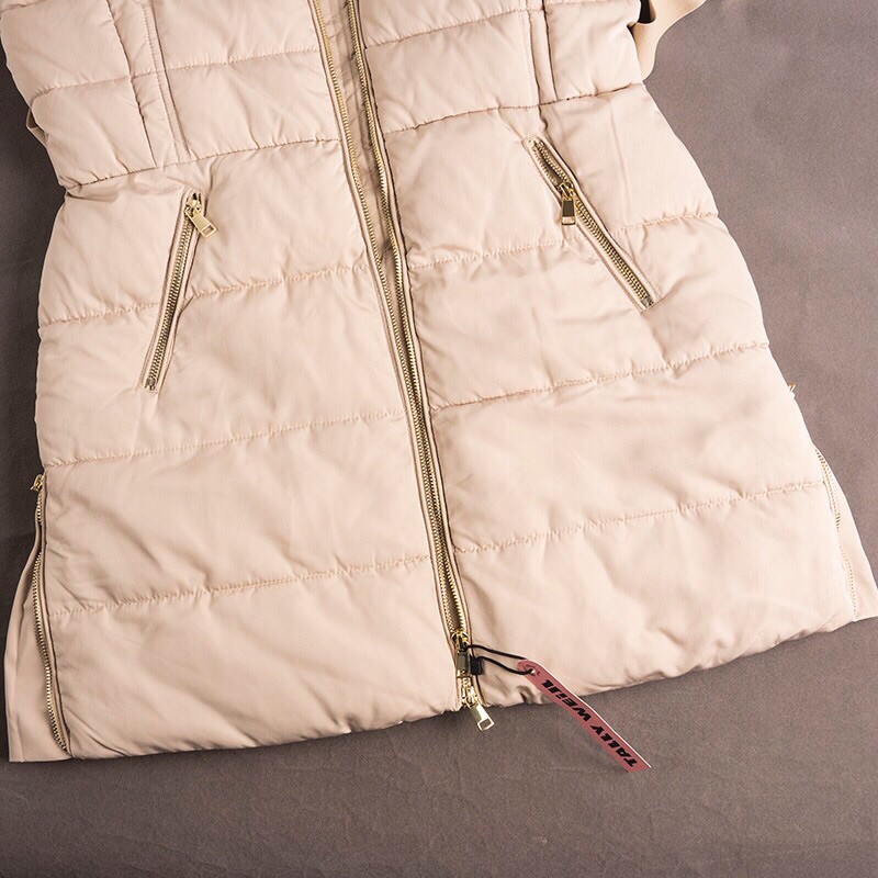 Áo phao dáng dài lót lông