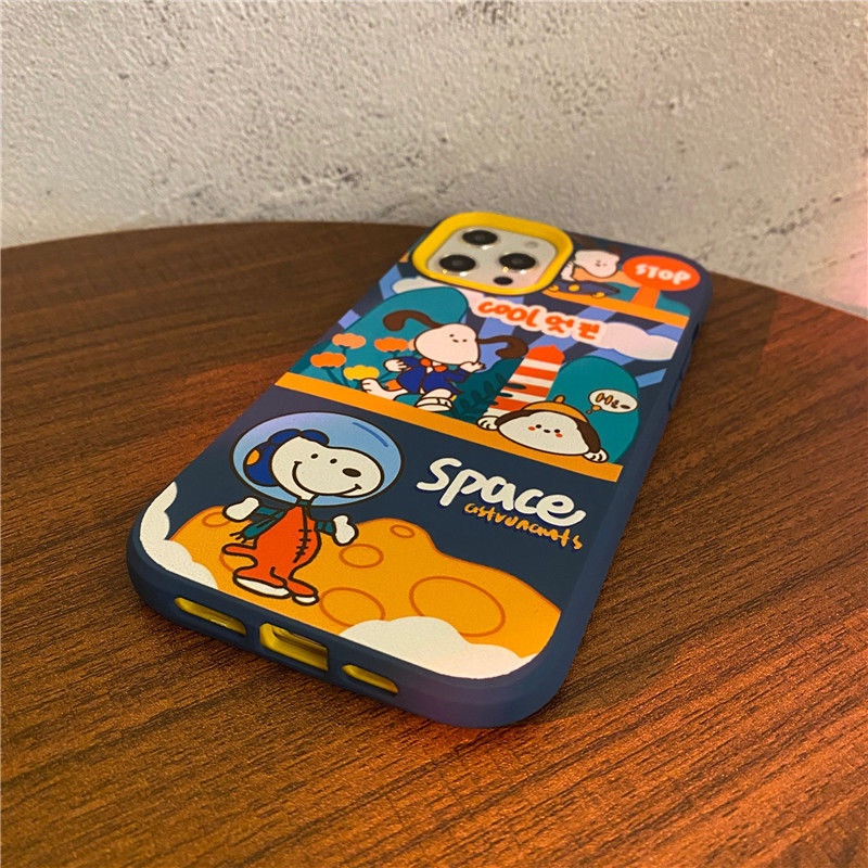 Ốp điện thoại silicon dày chống sốc hình Snoopy 3 trong 1 cho iPhone 12 11 XR X XS Max 78plus | BigBuy360 - bigbuy360.vn