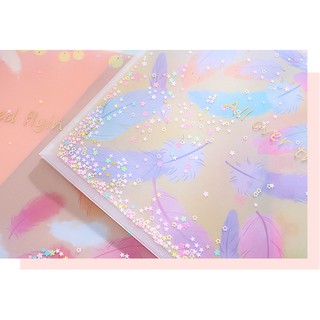 Túi zip A5-A4 Bling bling Feather