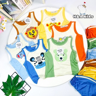 Đồ bộ MINKY MOM size đại cho bé trai bé gái ba lỗ thun hoa tiết, bộ quần áo trẻ em mặc ở nhà 1 2 3 4 5 6 7 8 tuổi BS016