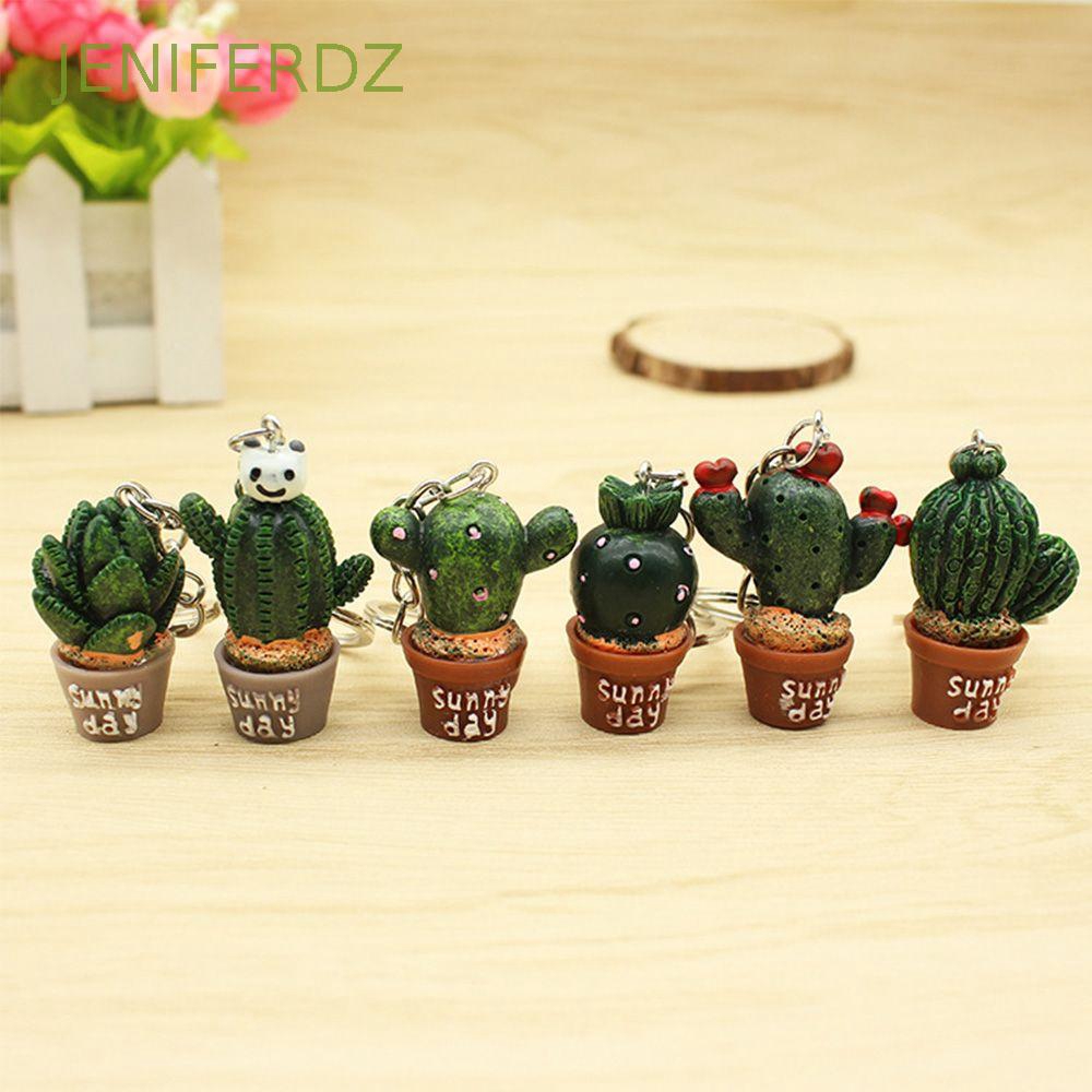 Móc chìa khóa mini mặt hình chậu cây trồng dễ thương