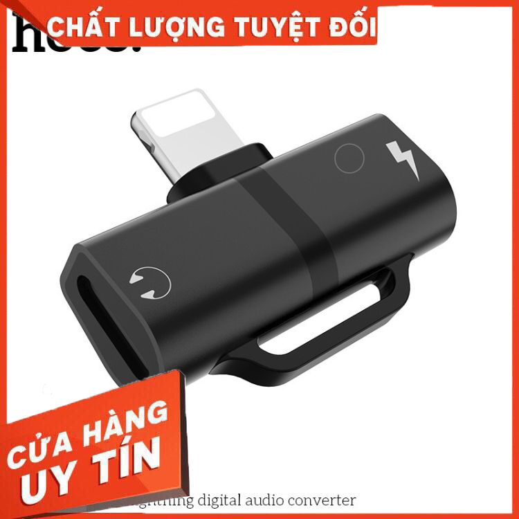 Jack Chuyển Đổi Hoco LS20 - Thành 2 Cổng Tai Nghe + Sạc Điện Thoại Iphone 6/6s/7/8/7Plus/8Plus/X/Xs/Xsmax/Xr- Chính Hãng