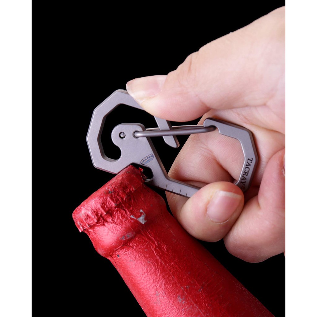 TACRAY - MÓC KHÓA TITAN CARABINER ĐẦU LỤC GIÁC KÈM MỞ BIA