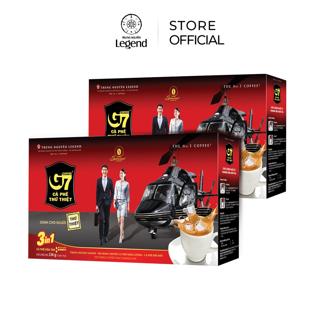 [Cà Phê G7] Combo 2 Hộp Cà Phê Sữa Hòa Tan G7 3in1 - Hộp 21 gói - Trung Nguyên Legend