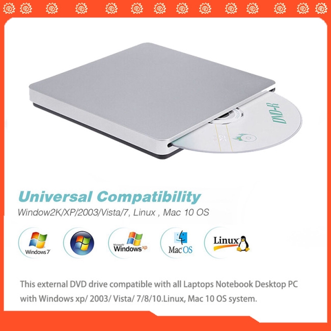 Ổ đĩa CD DVD kết nối USB cho Apple MacBook Air Pro