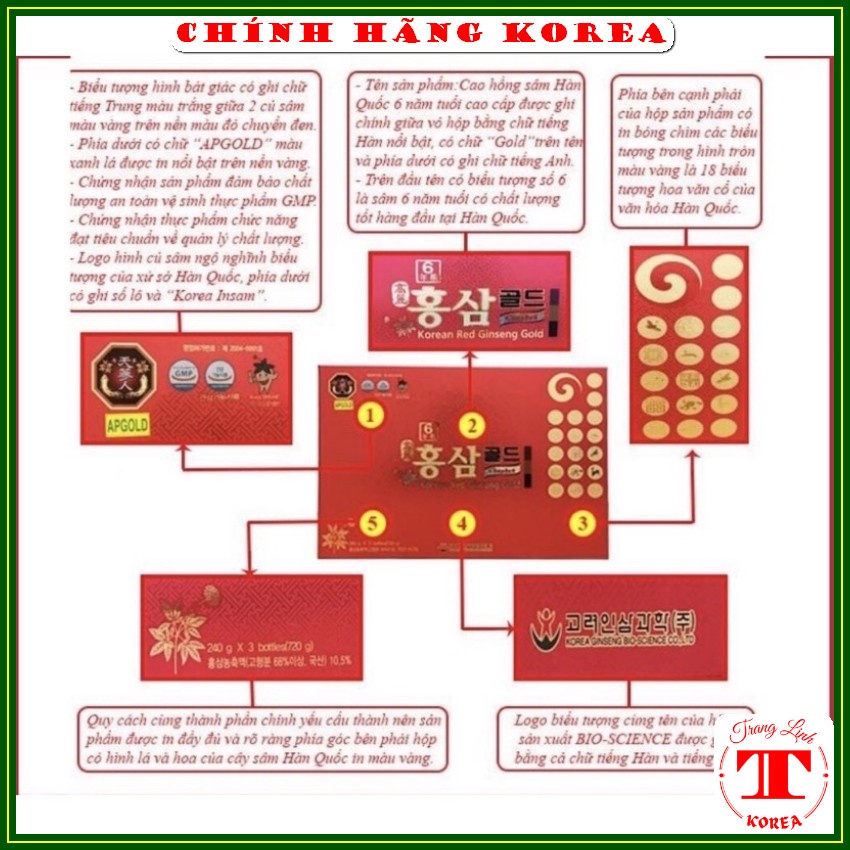 Cao hồng sâm Bio hàn quốc, hộp 3 lọ - Cao sâm hàn quốc cao cấp - Tăng đề kháng, sức khỏe, phòng ung thư - tranglinh