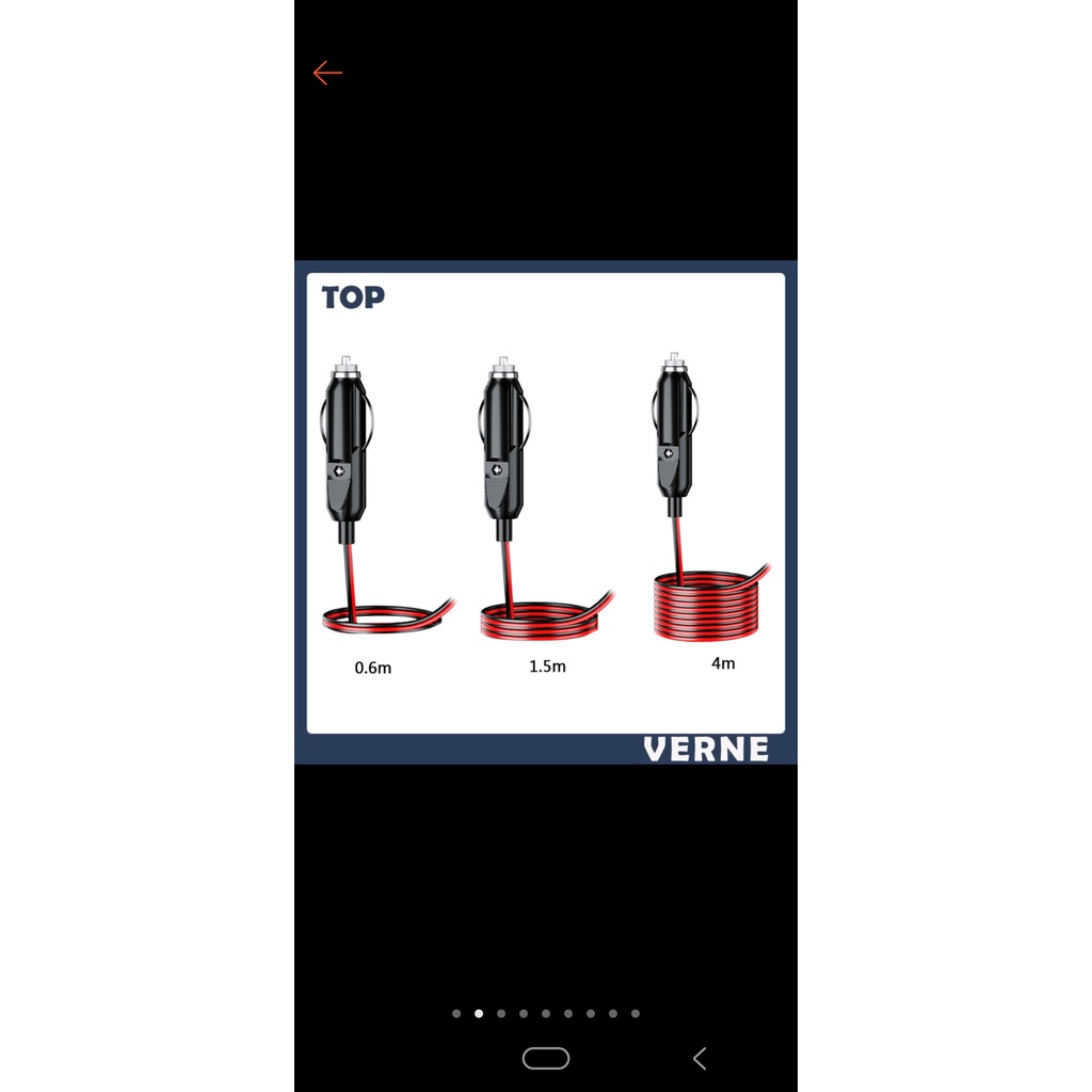 Đầu cắm tẩu sạc DC 12v 24V 10A cho xe hơi có dây dài 1,5m