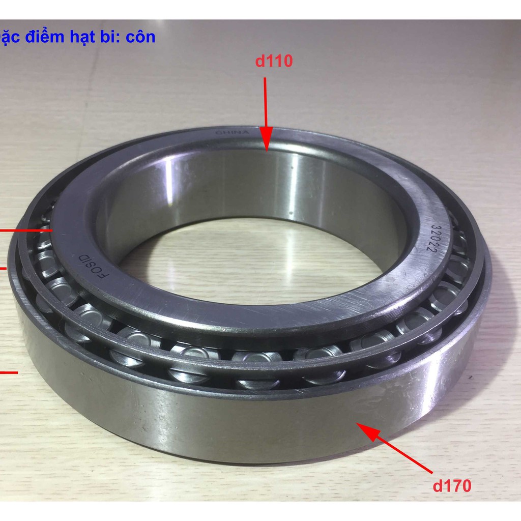 Vòng bi xe tải (bạc đạn bánh), mã số 32022 (2007122E) (kích thước d110*d170*b29, bi côn )