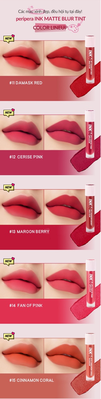 [Chính hãng] [Sẵn] [New] Son Tint Lì peripera INK MATTE BLUR TINT | BigBuy360 - bigbuy360.vn