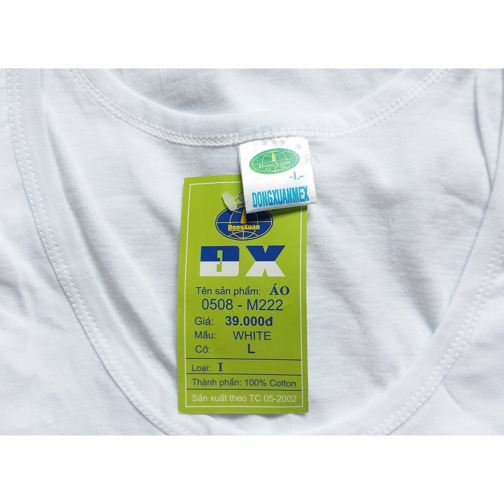 Áo lót nam ba lỗ, có tay Hanoslimex hàng cao cấp cotton 100% siêu mềm mát