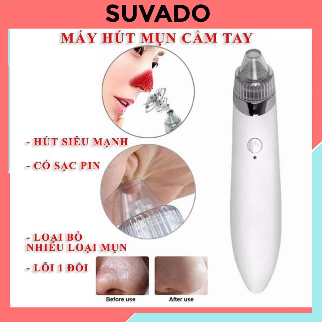 Máy hút mụn cầm tay mini 5 trong 1 đa năng tặng nhiều đầu hút mụn đầu đen, mụn cám, trứng cá 8001 SUVADO