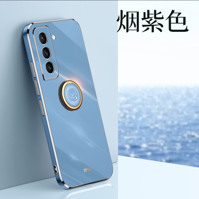 Ốp Điện Thoại silica gel Mềm Mạ Điện Kèm Móc Xỏ Ngón Cho samsung s22 plus s21 plus samsung s21 fe samsung s20 fe 5g Chống Sốc