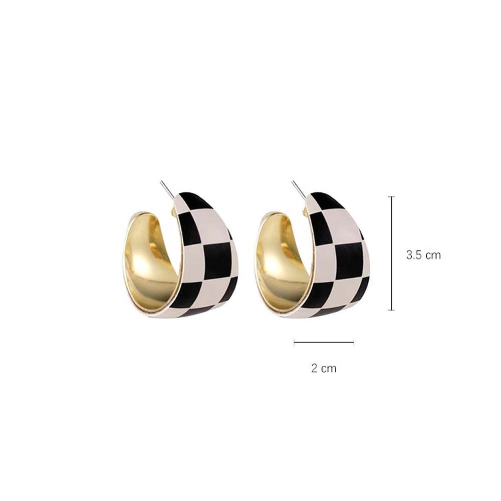 Bông tai hình chữ C nhiều màu sắc bằng hợp kim phong cách Hàn Quốc cổ điển thời trang cho nữ