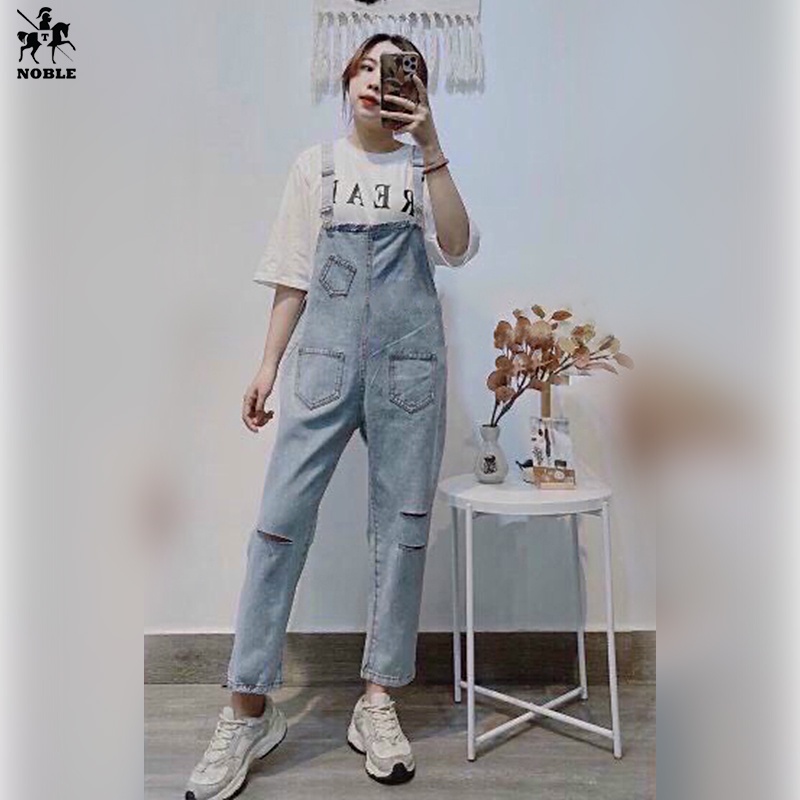 [Freeship] Quần yếm jeans nữ 2 dây mẫu mới cao cấp thời trang NOBLE TP040