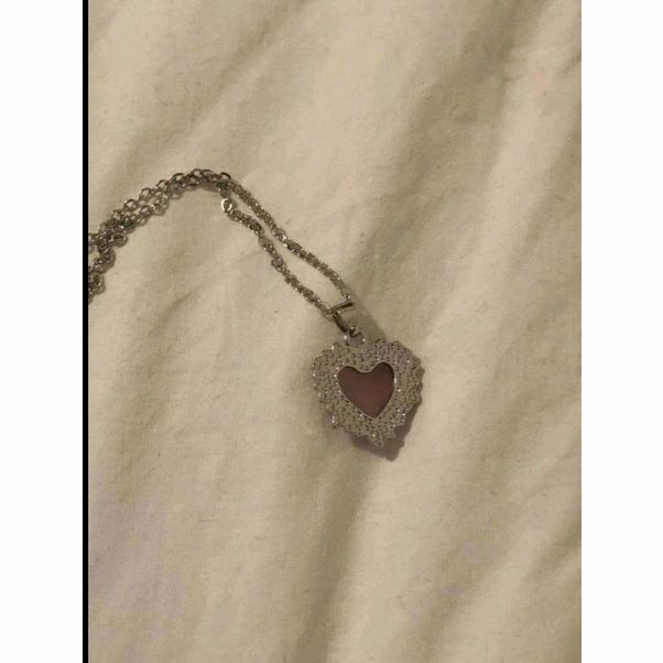 ⋆ ˚｡⋆୨୧˚ 2 set vòng cổ bạc mặt hình trái tim vintage coquette y2k! Vòng cổ thời trang hình trái tim cho phụ nữ ˚୨୧⋆｡˚ ⋆