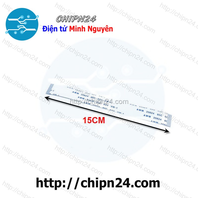 [1 SỢI] Cáp FPC/FFC 20P 0.5MM 15CM cùng chiều (Cáp AWM 20624 80C 60V VW-1)
