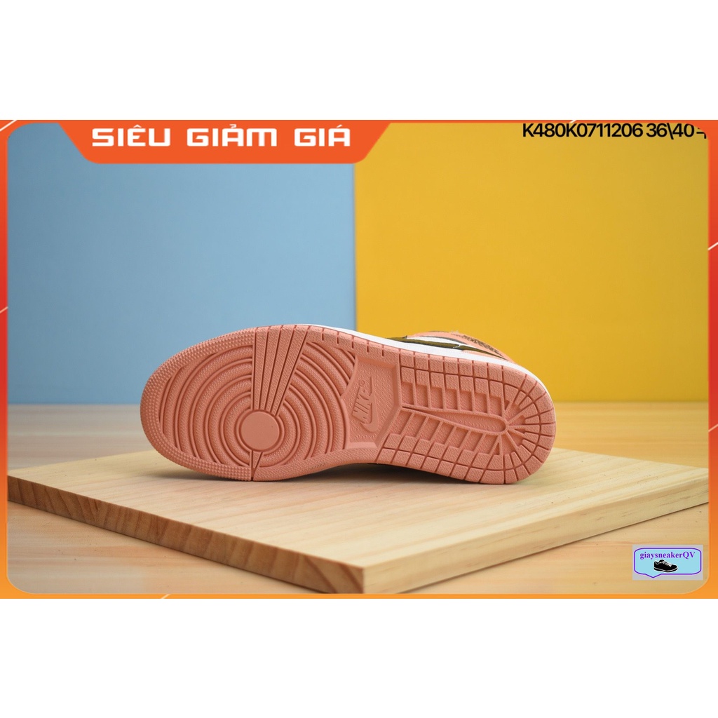 Giày thể thao Air Jordan 1 Mid Pink Quartz  hồng cổ lỡ siêu hot, giá yêu thương dành cho nữ