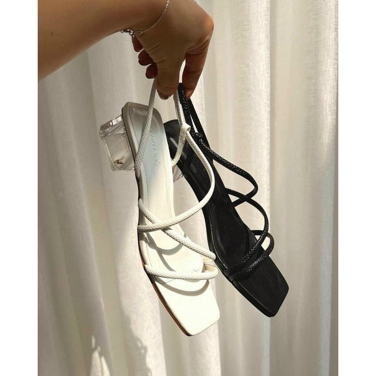 Dép sandal gót pha lê 4 phân mã G50