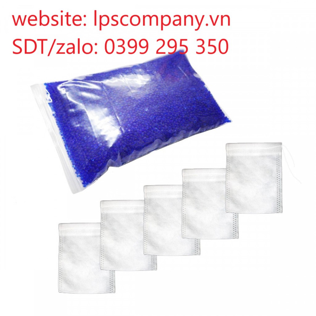 1kg Hạt hút ẩm xanh đậm  tặng 10 túi vải