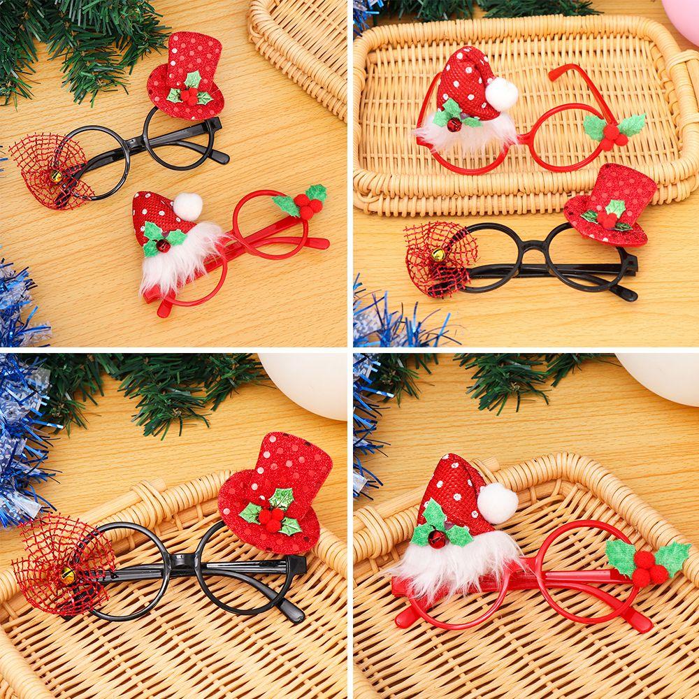 NIUYOU Set 1 / 5 Phụ Kiện Trang Trí Giáng Sinh Hình Mắt Kính / Mũ Ông Già Noel Hoạt Hình