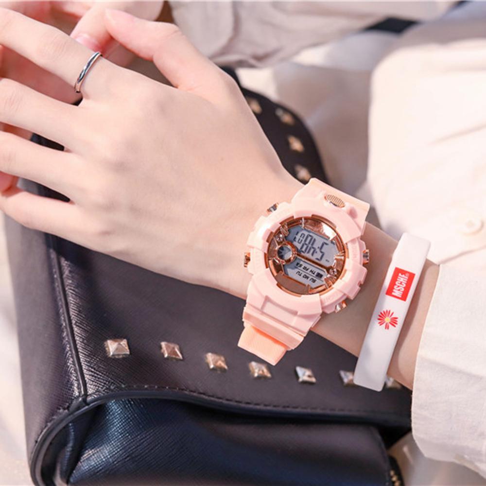 Đồng Hồ Báo Thức Điện Tử Hai Màu Đa Năng Kiểu Dáng Thể Thao