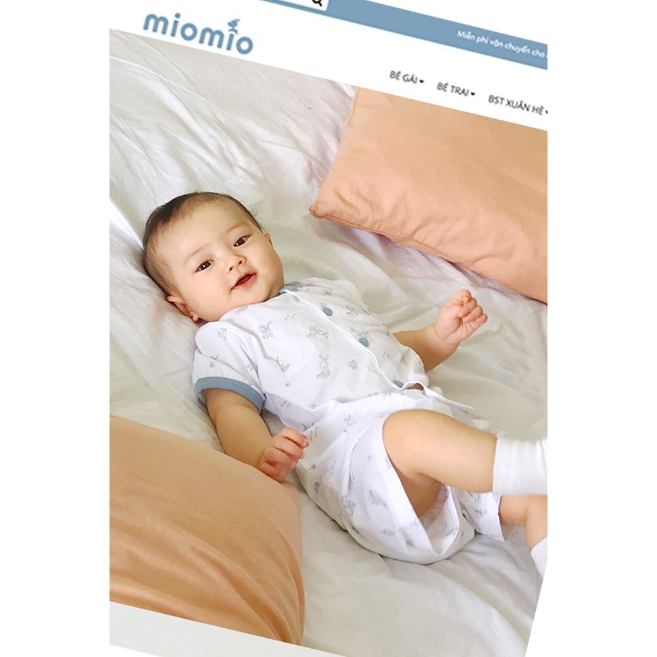 Bộ Quần Áo Sơ Sinh Cộc Tay MioMio Cho Bé, Chất Liệu 100% Cotton Mỏng, Mềm Thoáng Mát (Chuẩn Hàng Mio Việt Nam)