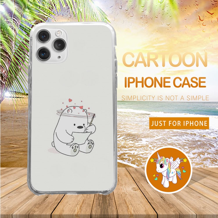 Ốp Lưng gấu trắng viết thư đầu óc xoay vòng cho iphone 5 - iphone 12 WBB20210300
