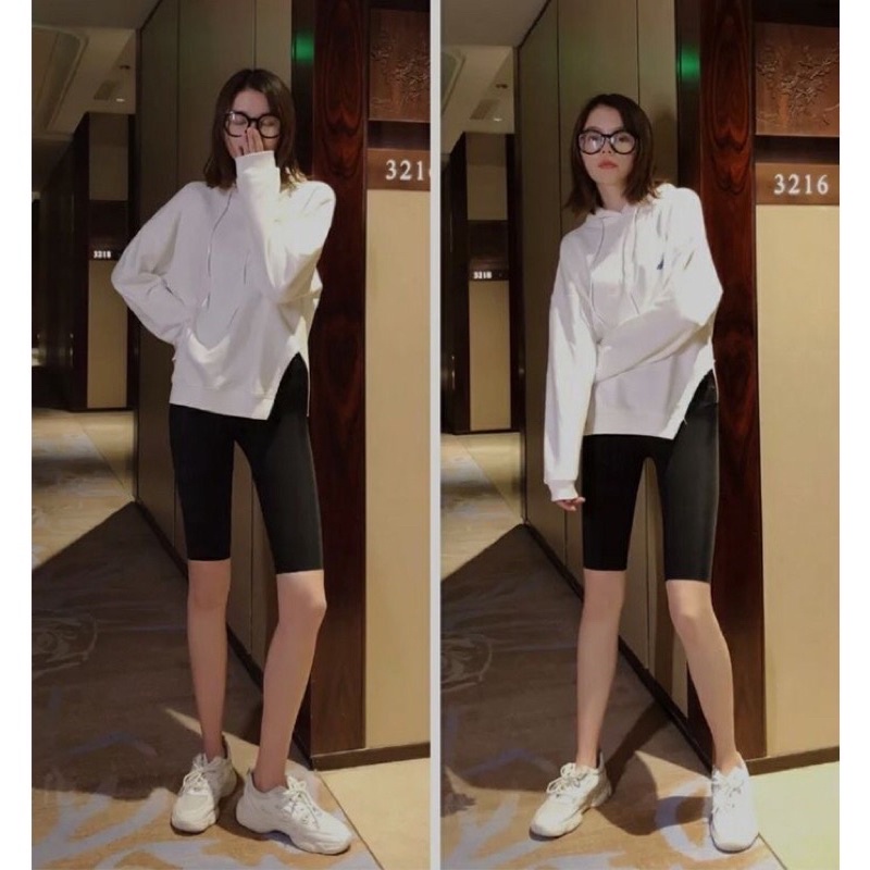 Quần legging đùi qua gối nâng mông cạp cao hàng Thái Lan có túi nhé | BigBuy360 - bigbuy360.vn