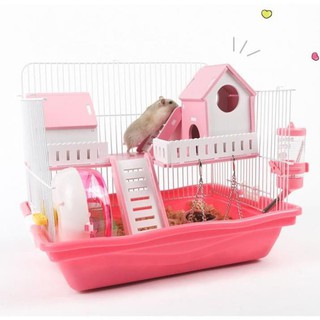 Lồng hamster biệt thự 2 tầng full đồ MHB12