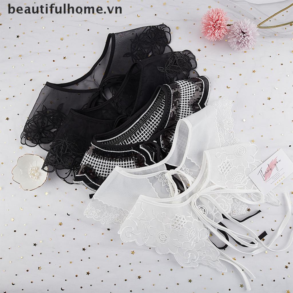 Cổ Áo Sơ Mi Giả Phối Ren Thời Trang Cho Nữ