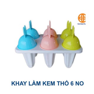 Bộ 6 khuôn kem tai thỏ bằng nhựa làm kem vô cùng đơn giản