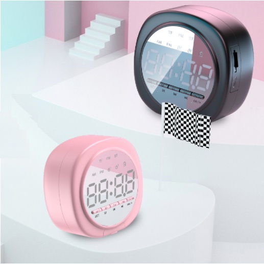 LOA BLUETOOTH KIÊM ĐỒNG HỒ BÁO THỨC MÀN HÌNH LED TRÁNG GƯƠNG (Nhiều màu)
