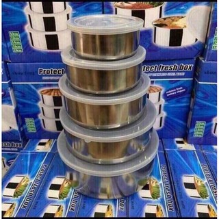 Bộ 5 bát inox có nắp đậy