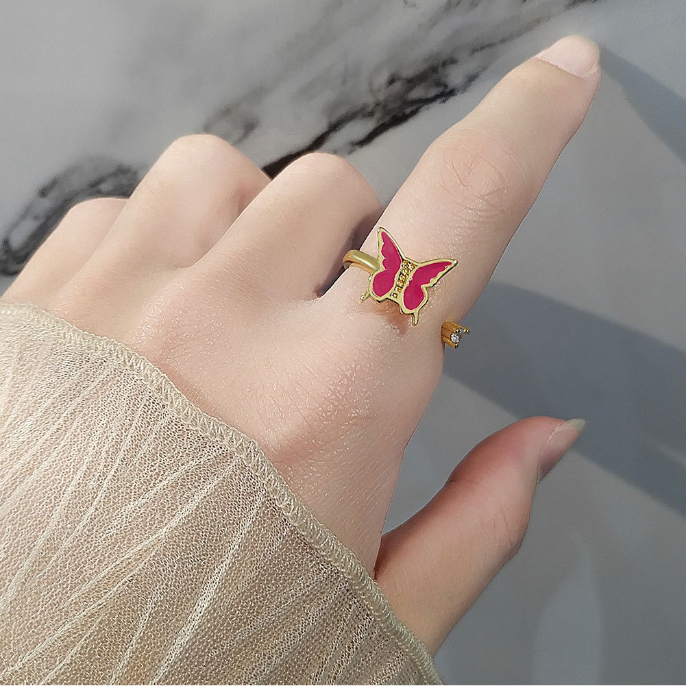 Nhẫn Xoay Mặt Hình Bướm Phong Cách Âu Mỹ Thời Trang