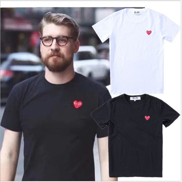 Mới CDG PLAY Comme Des Garcon Trái Tim Đỏ Nam Nữ Áo Thun