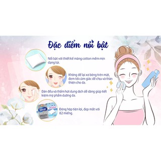Silcot Bông Trang Điểm (bông tẩy trang) Nhật Bản (Hộp 82 miếng)
