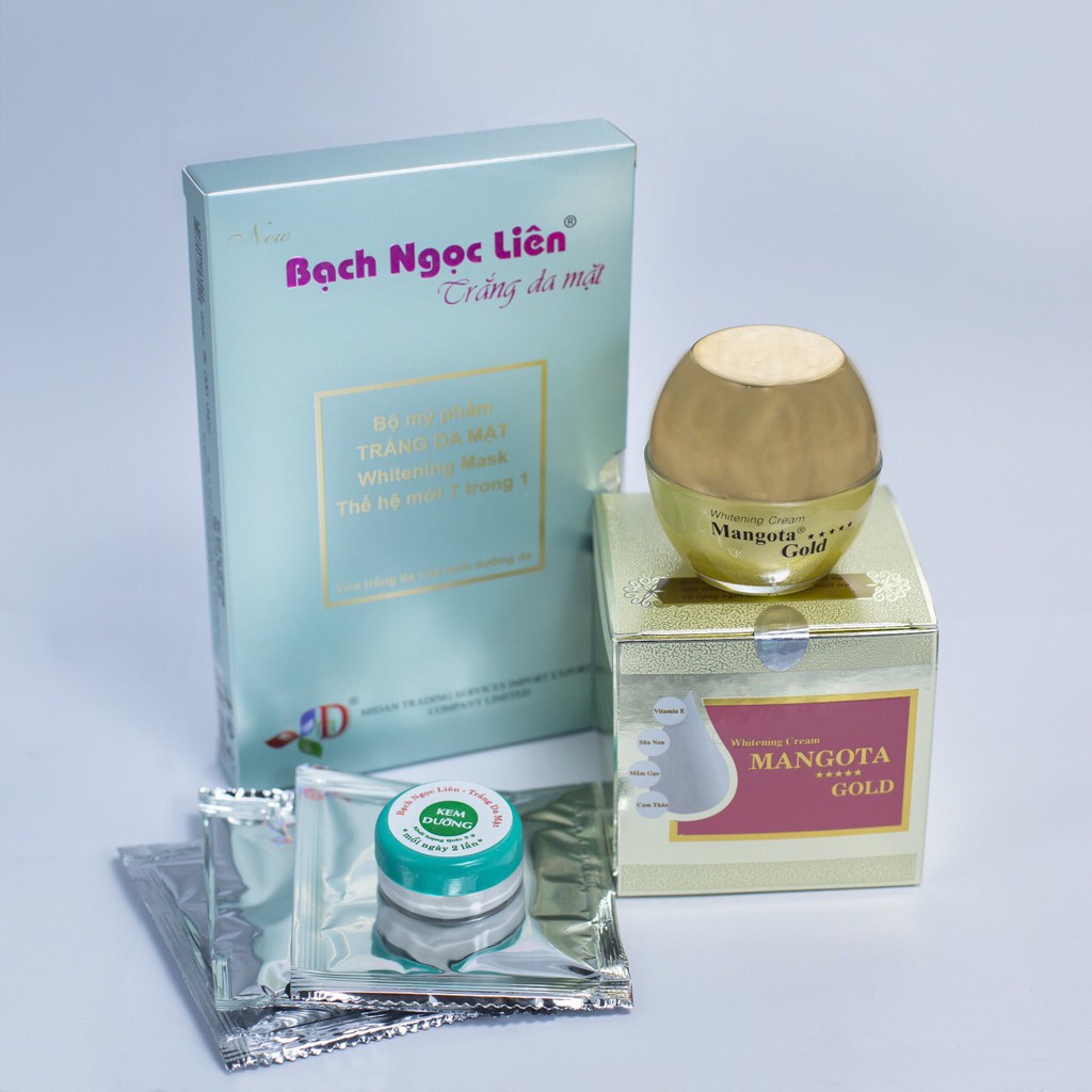 Kem dưỡng trắng da mặt MANGOTA GOLD - Tặng kèm Hộp tạo trắng mặt 7in1