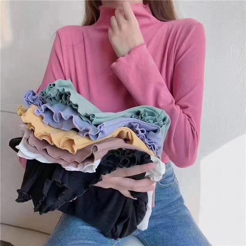 Áo giữ nhiệt nữ LOẠI ĐẸP cổ 3 phân viền nhún giữ ấm thời trang